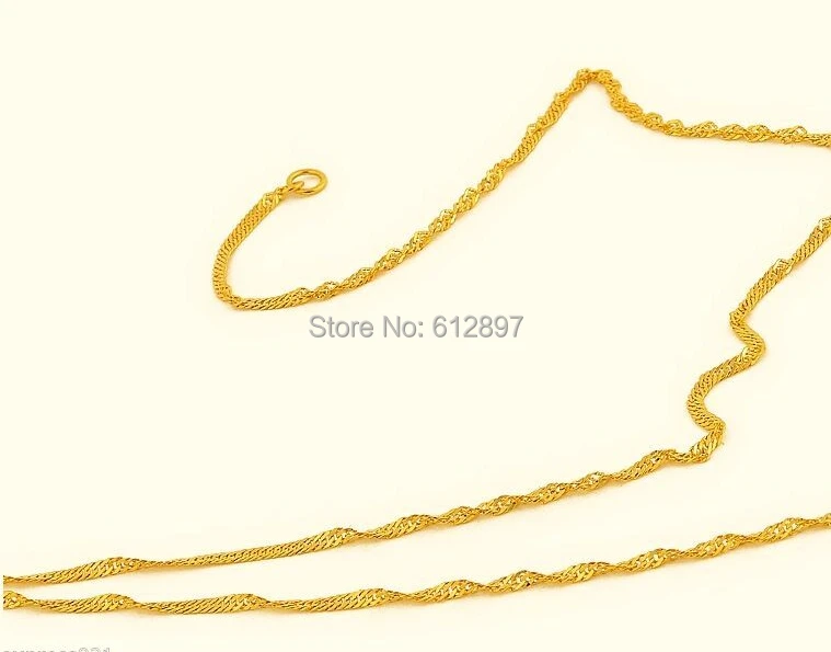 Горячая Распродажа Solid 24K цепочка из желтого золота ожерелье/Сингапурское