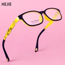 Классические детские оправы для очков TR90, прозрачные линзы, гибкие Пружинные шарниры для мальчиков и девочек, детские очки с цепочкой, размер 47-15-133 мм, Y1073