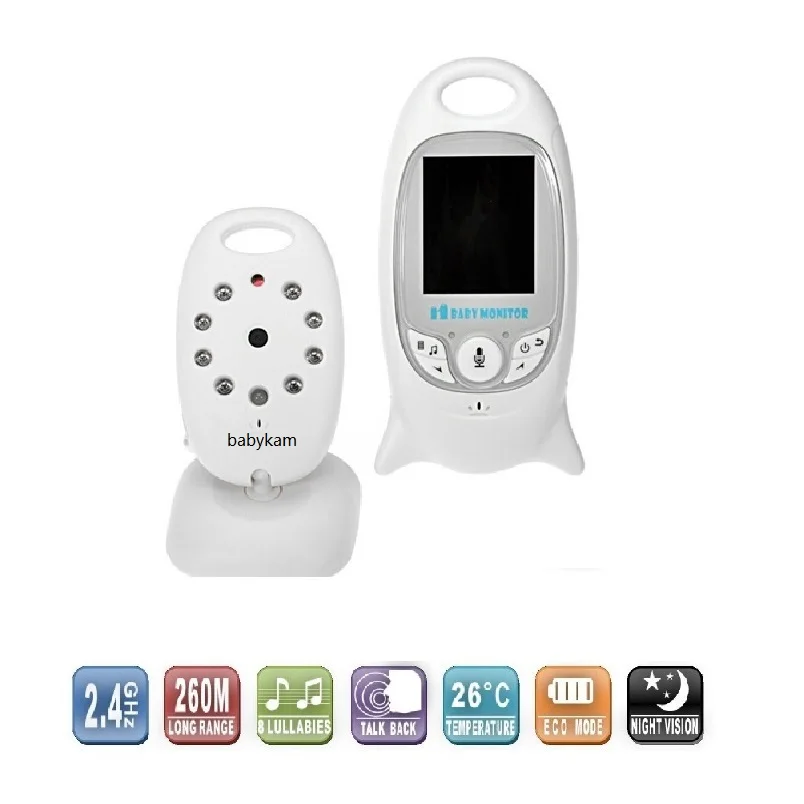 Babykam 2,0 дюймов lcd baba electronics com камера 2 способа разговора температурный монитор колыбельные ИК ночного видения электронная няня