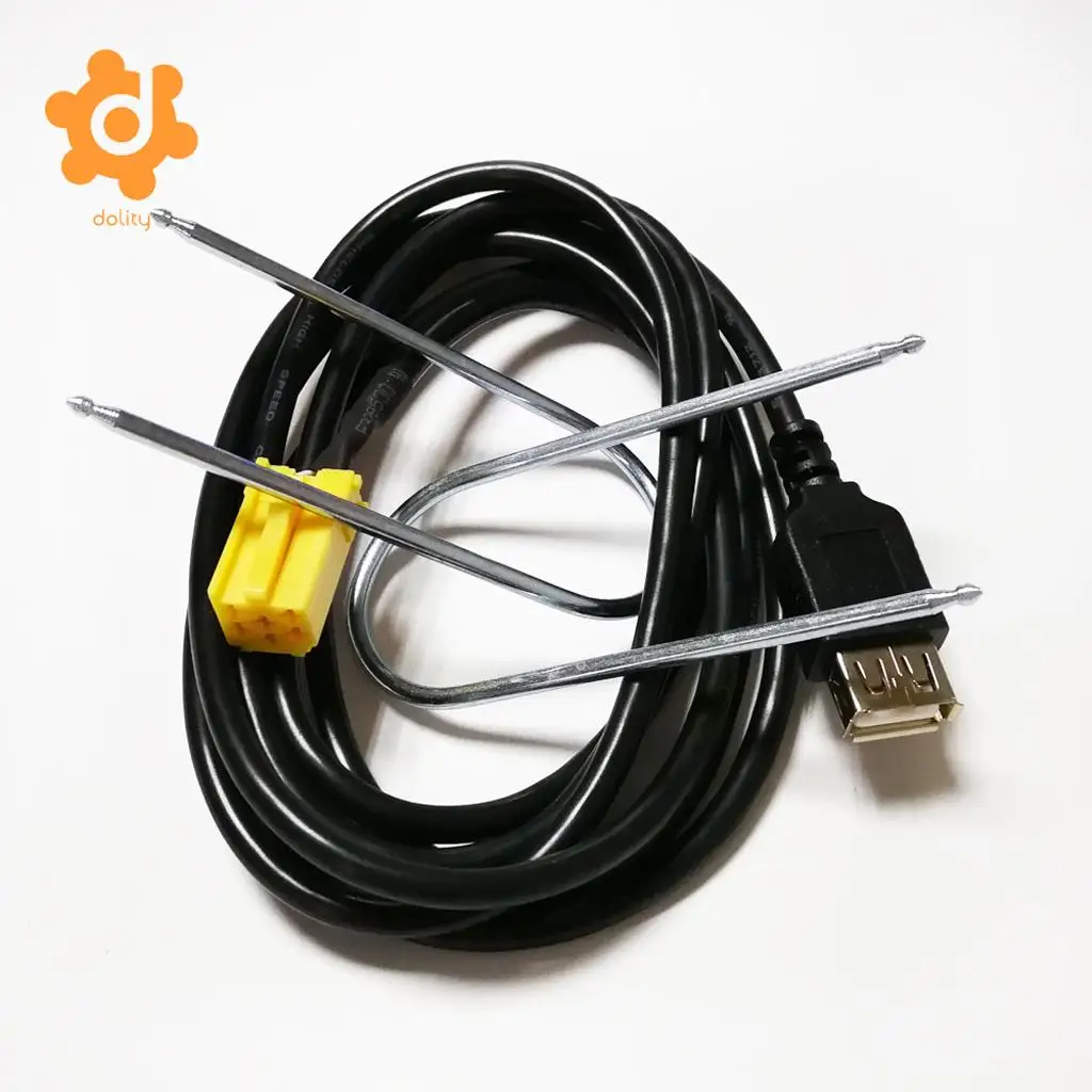 Mini ISO 6Pin Connector USB Adpater Cable for Alfa   Fiat Grande Punto