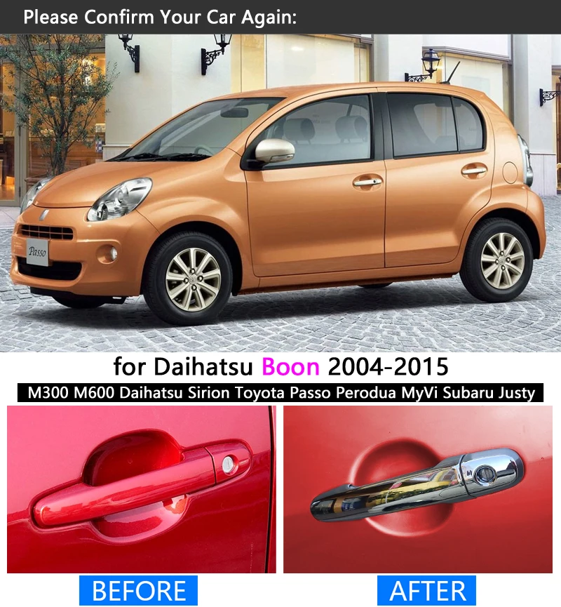 Ceny Dla Daihatsu dobrodziejstwem dla 2004 2015 Chrome osłona klamki wykończenia zestaw dla Toyota Passo Sirion Perodua MyVi akcesoria naklejki samochód stylizacji