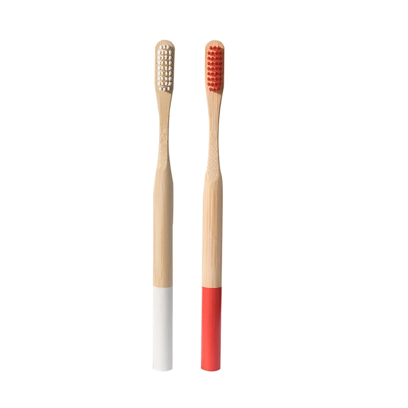 2 шт./компл. зубная щетка из натурального бамбука мягкая щетина красочный бамбуковый материал ручка экологически чистая зубная щетка для ухода за полостью рта