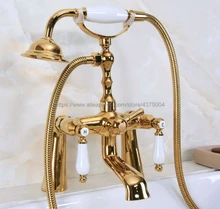 Best Price Bathtub Faucets Golden Telephone Bathtub Faucet Mixer Tap w/ Hand Shower Bath Shower Tub Faucet Dual Handles Nna140 Best Price Bathtub Faucets Golden Telephone Bathtub Faucet Mixer Tap w/ Hand Shower Bath Shower Tub Faucet Dual Handles Nna140
