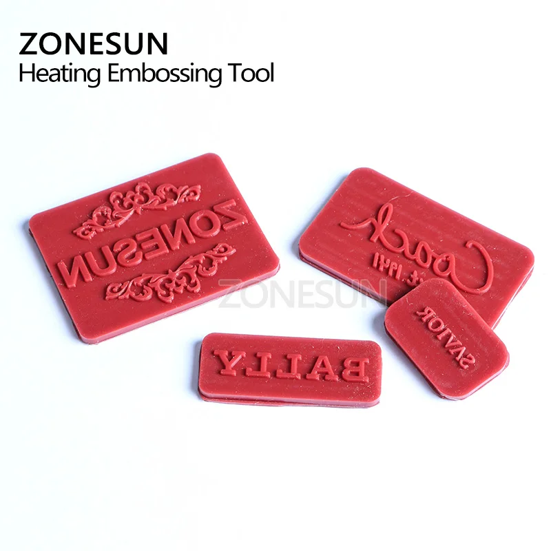 ZONESUN DIY Hot Foil Silicone Mould Embossing Plate Custom Brand Logo Stamp For Plastic Wood Sunglasses Heat Stamping