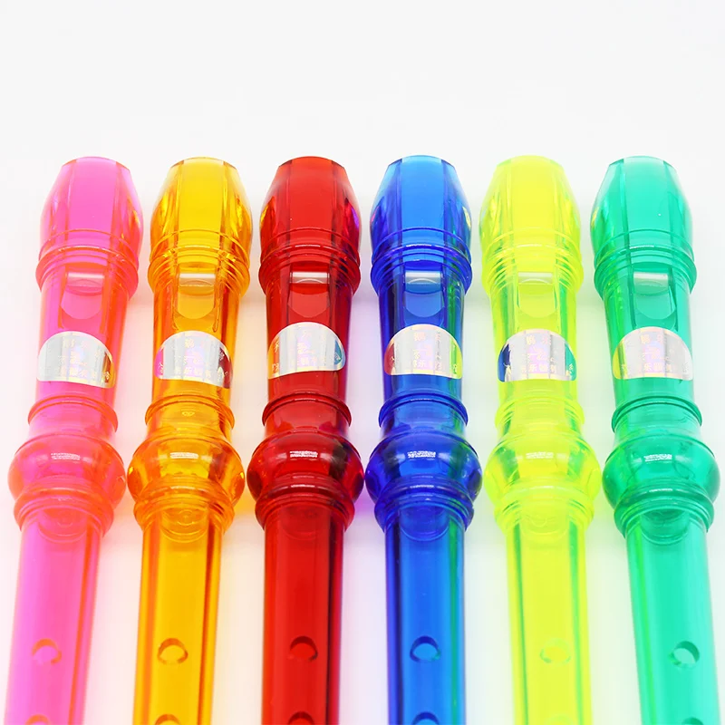 6 orificios flauta Soprano con palo de limpieza instrumento Musical para niños principiantes plástico instrumento grabadora 7 colores flautas