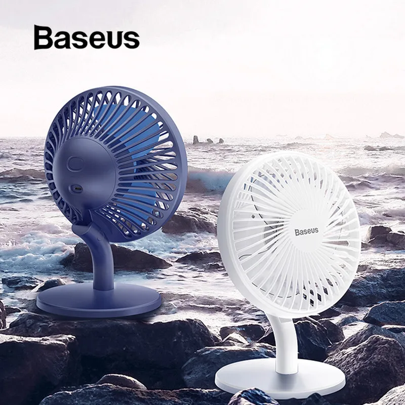 

Baseus Desktop USB Fan Mini Cooling Fan Rechargeble Air Cooler Mini Fan 3 Blades Air Conditioner Portable for Office Home