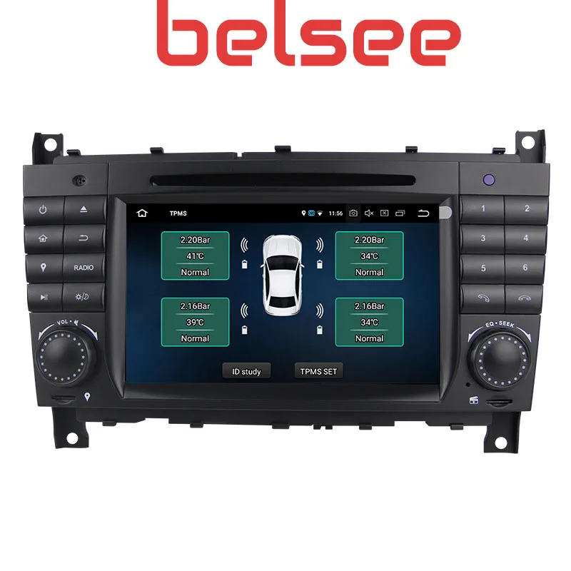 Discount Belsee 2Din Android 8.0 Car GPS DVD Player Head Unit Auto Radio For Mercedes Benz C-Class W203 c200 C230 C240 C320 C350 CLK W209 4