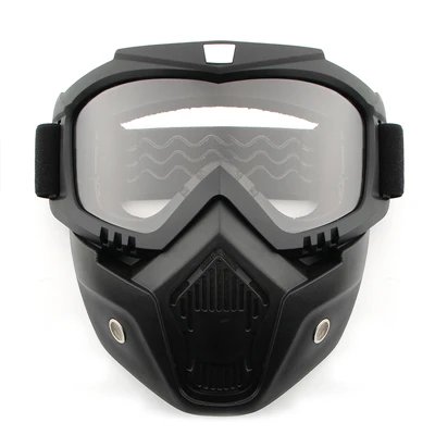 Ветрозащитные лыжные очки Защита от пыли защита для лица для езды на велосипеде маска для всего лица Теплые очки велосипедные маски с УФ-очками - Цвет: Прозрачный
