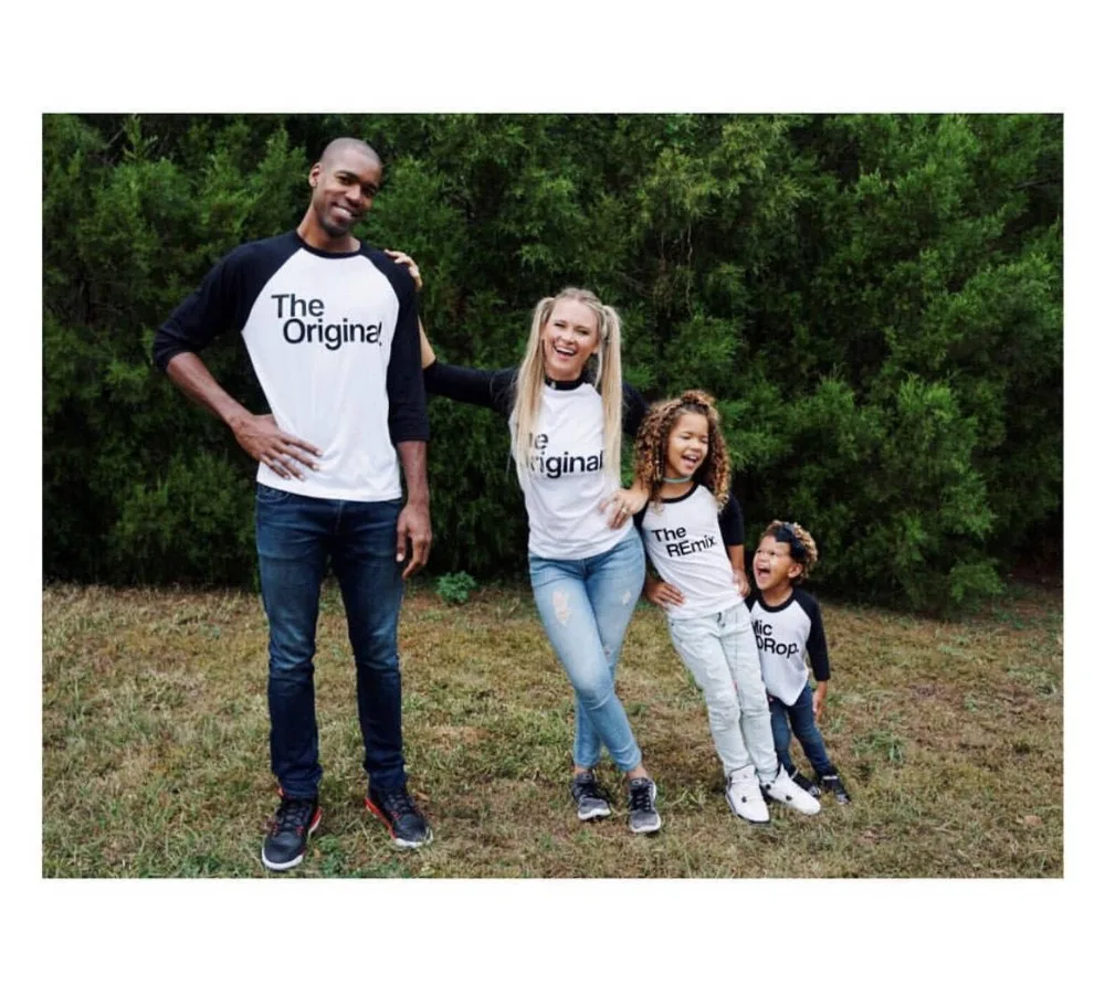

2019 New Fashion Family Matching Outfits Letter Printed The Original Remix Family T-shirts Father and Son Clothes