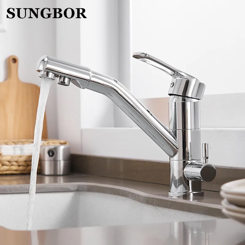 Dual function 3 way water filter Black kitchen faucet marble pure water kitchen faucet 3 way functi - 32916923003