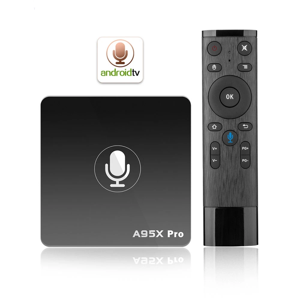 Google tv Box A95X Pro 2G 16G Smart Android 7,1 tv Box Голосовое управление Amlogic S905W WiFi LAN медиаплеер PK X96 мини X96 мини - Цвет: 2GB 16GB