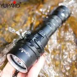 YUPARD Дайвинг дайвер водонепроницаемое нижнее белье XM-L2 светодиодный T6 светодиодный фонарик факел свет лампы для 1x18650 аккумуляторная