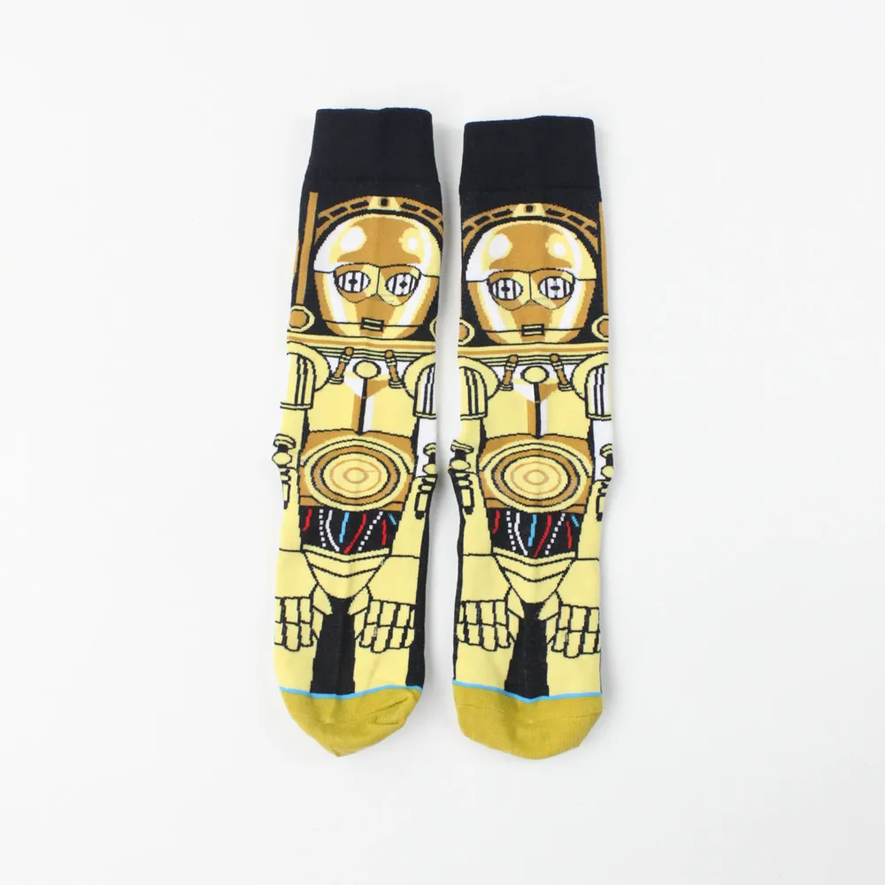 

Star Wars The Last Jedi fashion Women Funny cotton socks men Crew long happy sock male winter polo warm Cartoon print flag socks