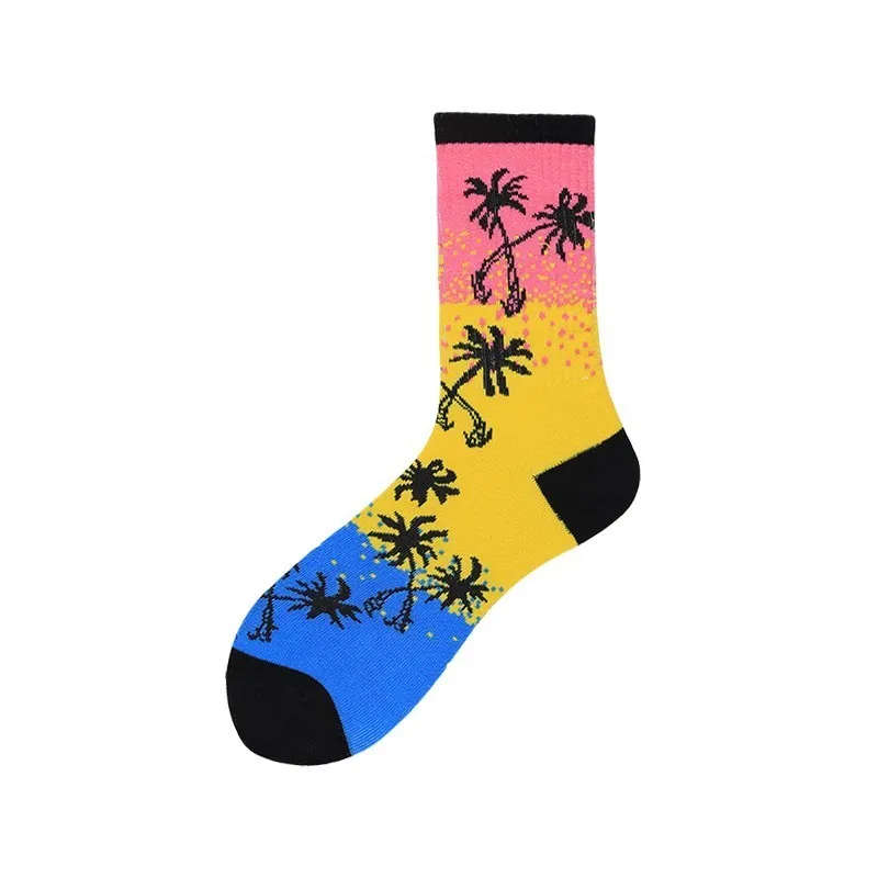 PEONFLY, 21 цвет, мужские носки, кактус, лотос, растение тюльпаны, с принтом Happy Socks, забавные, красочные, Harajuku Motion Calcetines Hombre - Цвет: 21