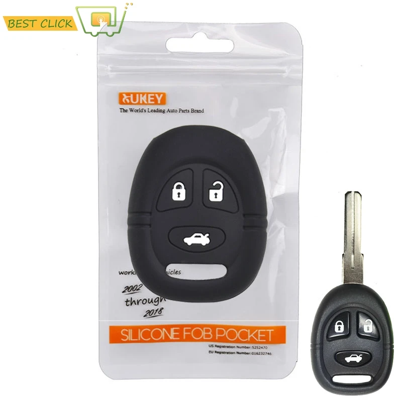 

Silicone Car Key Case For Saab 9-3 9-5 1999 - 2009 3 Button Cover Keyless Remote Fob Shell Skin Keyring Holder Protector