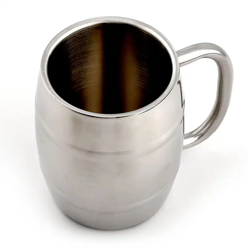 2Pcs Double Wall Beer Mugs Stainless Steel Milk Tea Cups Camping Drinkware