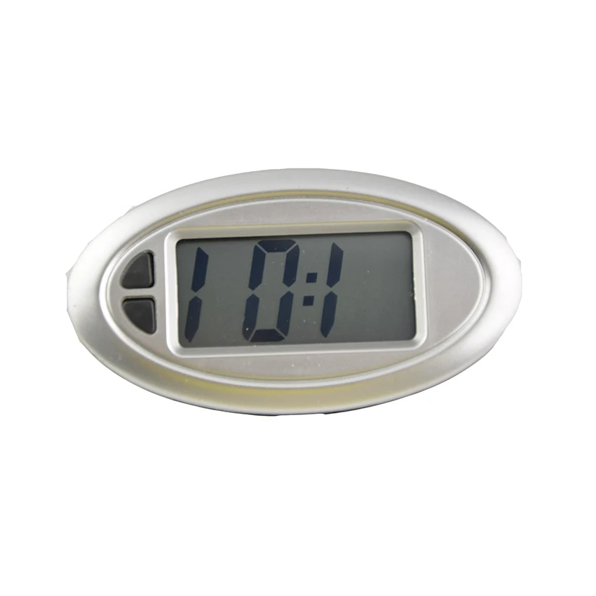 Smart MiNi Digital Clock Portable Oval Shape Car Auto Dashboard LCD