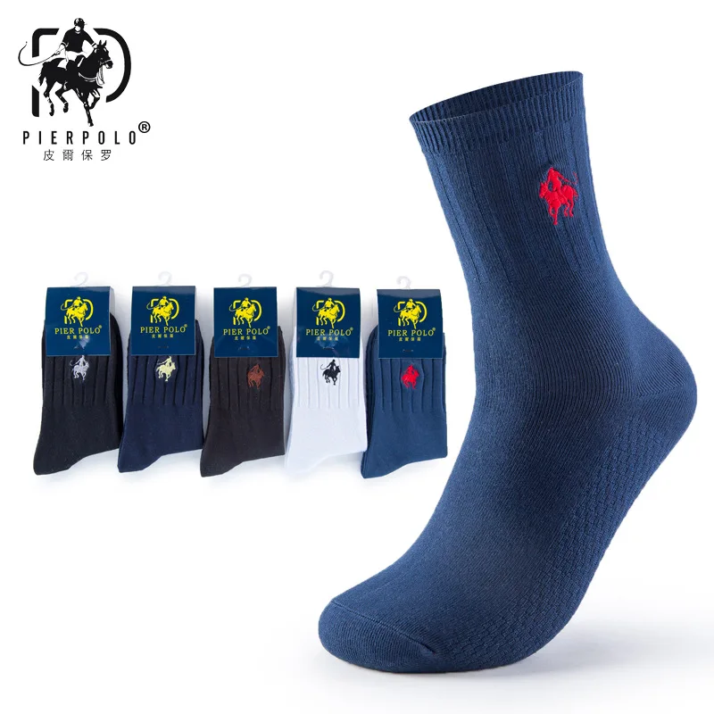 Мужские носки Классические деловые PIER POLO брендовые Calcetines Hombre мужские высокое