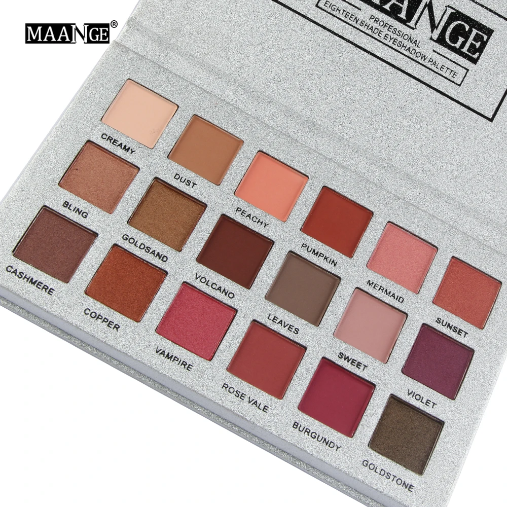 MAANGE Pro, 18 цветов, палитра теней для век, матовый блеск, матические тени для век, Somkey, пудра, палитра, румяна, макияж, набор для глаз, красота