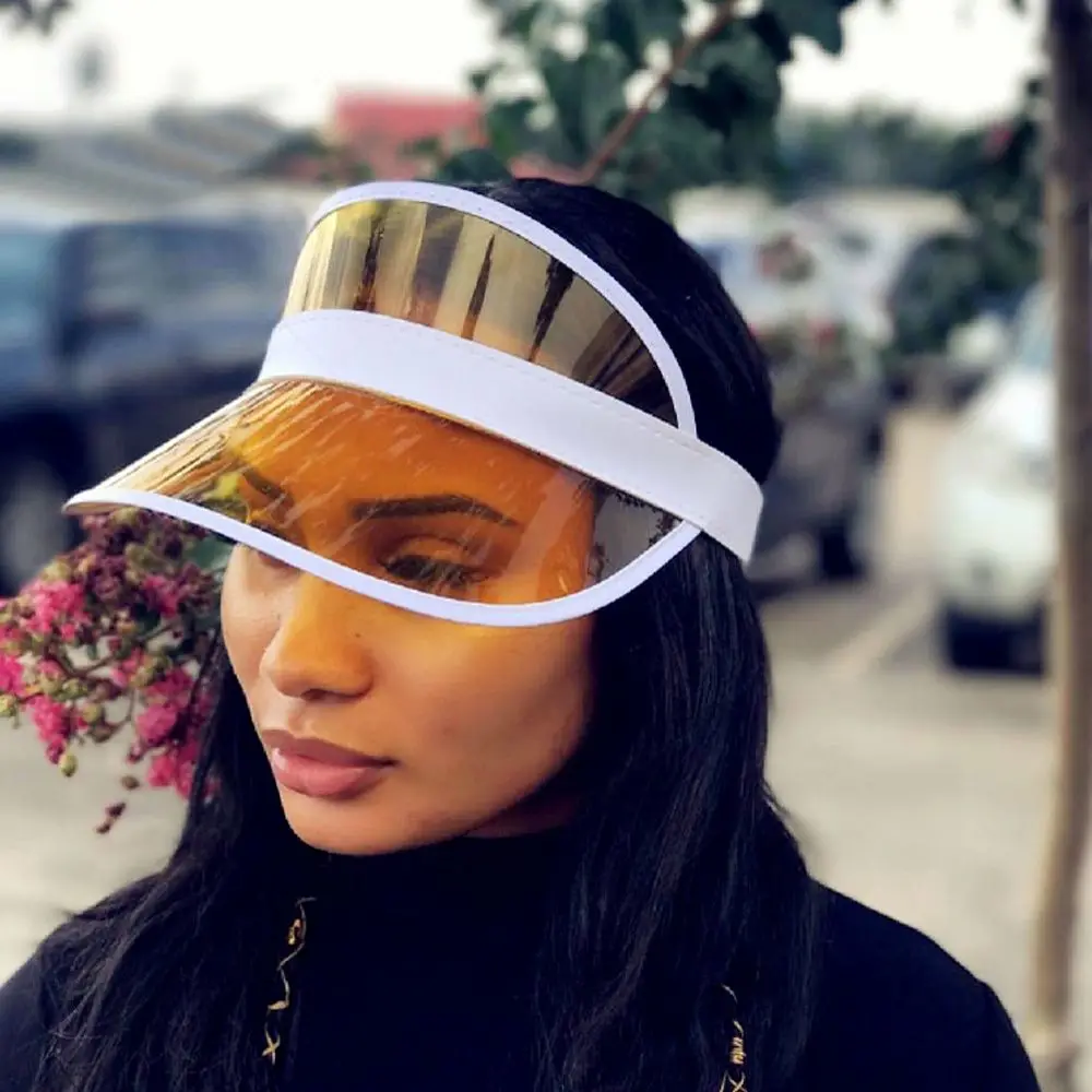 Transparent Sun Hats for Women New PVC Protection Summer Cap Sunshade Caps Visor Cycling Outdoor Sports Casual Fashion|Мужские шляпы от