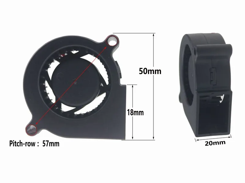 Gdstime 1 шт. DC 24 в 50 мм вентилятор 50x50x20 мм 5000 об/мин центробежный вентилятор 24 вольт 5020 вентилятор охлаждения 5 см