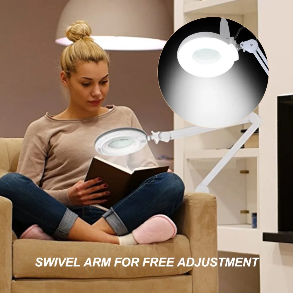 Профессиональный 8X увеличительное освещение Настольный светодиодный светильник с зажимом поворотный кронштейн для чтения медицинское освещение для красоты