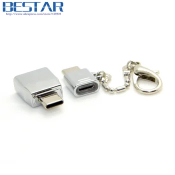

USB-C USB 3.1 Type-C to Type-A Female OTG & Micro USB Data Adapter with Chain for Tablet & Laptop