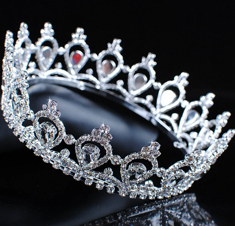 MAGNIFICIENT AUSTRIAN RHINESTONE CRYSTAL CROWN TIARA W/ COMBS PAGEANT PROM H1397 