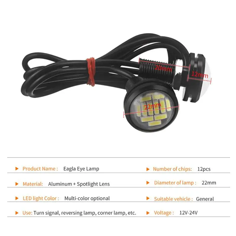 Светодиодные лампы Eagle Eye 12 В 2 шт. 12SMD 23 мм Автомобильные дневные ходовые огни