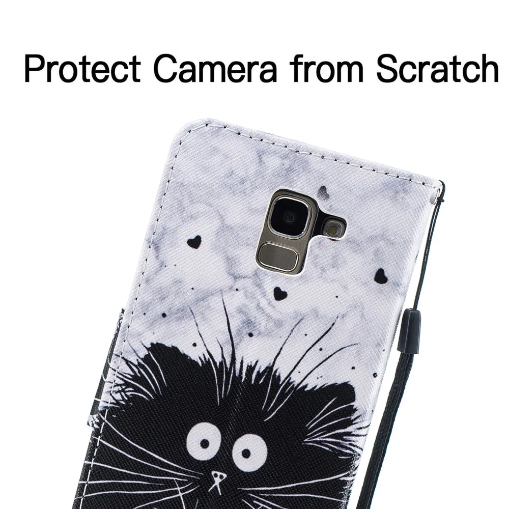 PU Leather Wallet Phone Case Flip Cover For Samsung A6 J4 J6 J8 2018 Patterned Card Holder Capa Coque sFor Samsung J4 Plus A750  (1)