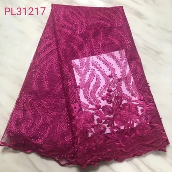 

Cassiel African Lace Fabric High Quality French Lace Fabric With Beads Stones Embroidery Tulle Lace Fabric For Wedding