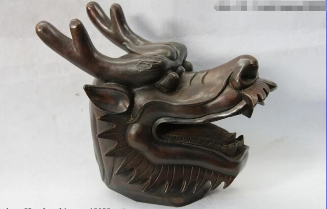 

Collectible bronze lion statue S0111 10 Chinese old Copper Bronze Famous shuxiang Twelve Zodiac Dragon Head Statue