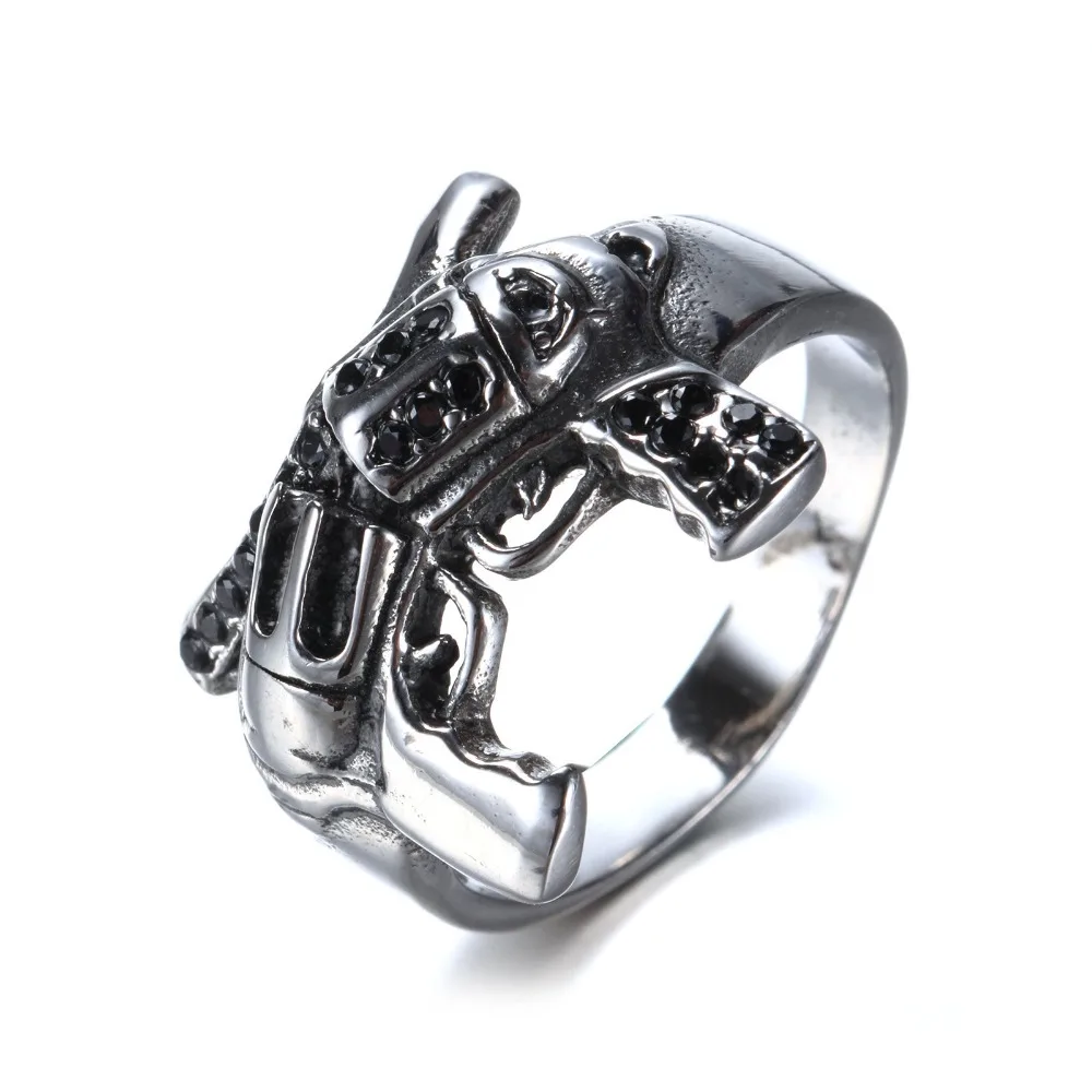 2017 new last design gun ring with cz fashion biker jewelry cool design