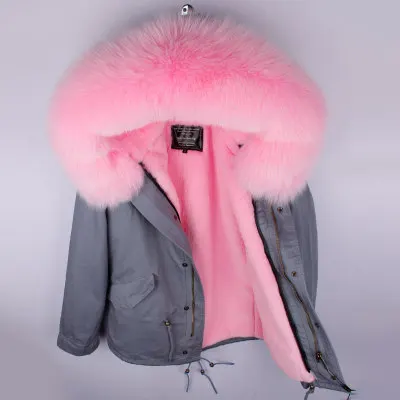 Зимняя женская куртка, пальто из натурального меха, парка с воротником из натурального Лисьего меха, с капюшоном, теплая мягкая подкладка из искусственного меха, abrigos mujer invierno