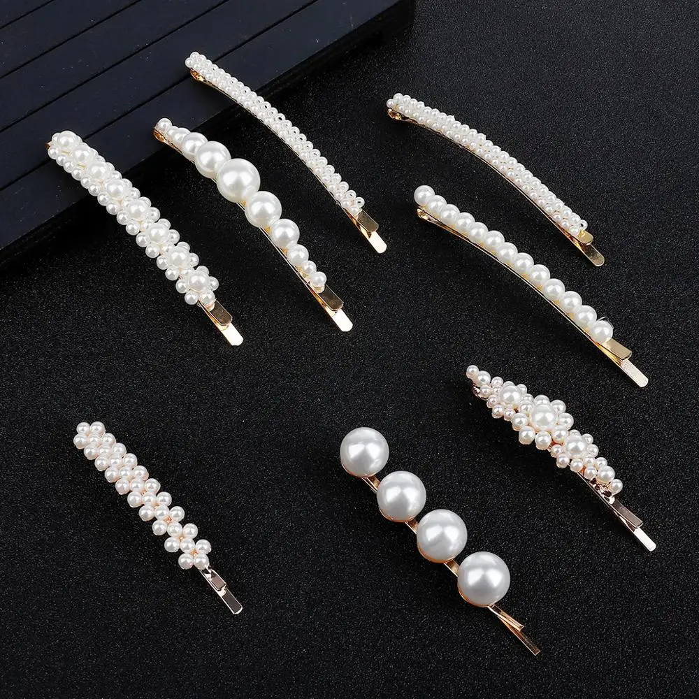 

Fashion Pearl Hair Clip for Women Elegant Korean Design Snap Barrette Stick Hairpin Hair Accessories