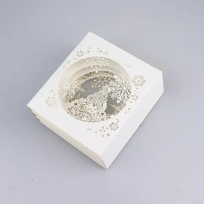 WYSE Рождественская 3D карта Снежинка лазерные карты бумажная ремесла всплывающая