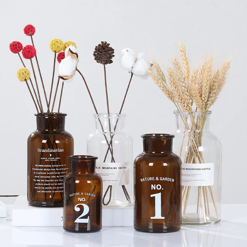 

Nordic Design Glass Vase Home Decoration Flower Vase Flower Arrangement Hydroponic Tabletop Vase For Floral Decoration