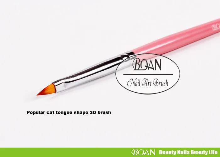 

1 Piece Free Shipping 2015 New Nail Art Pen Brush Cat Tongue Shape 3D Sculpture Nail Brush For Nail Beauty