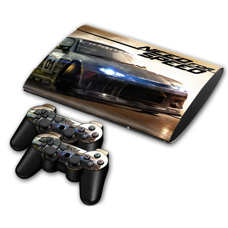 Наклейка для PS3 Slim 4000 playstation 3 консоль и контроллеры для PS3 Slim Skins виниловая наклейка Need for speed