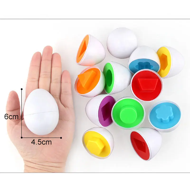 

6 Pcs Children's Matching Shapes Simulation Eggs Educational Toy Smart Game Motor Skills NSV775