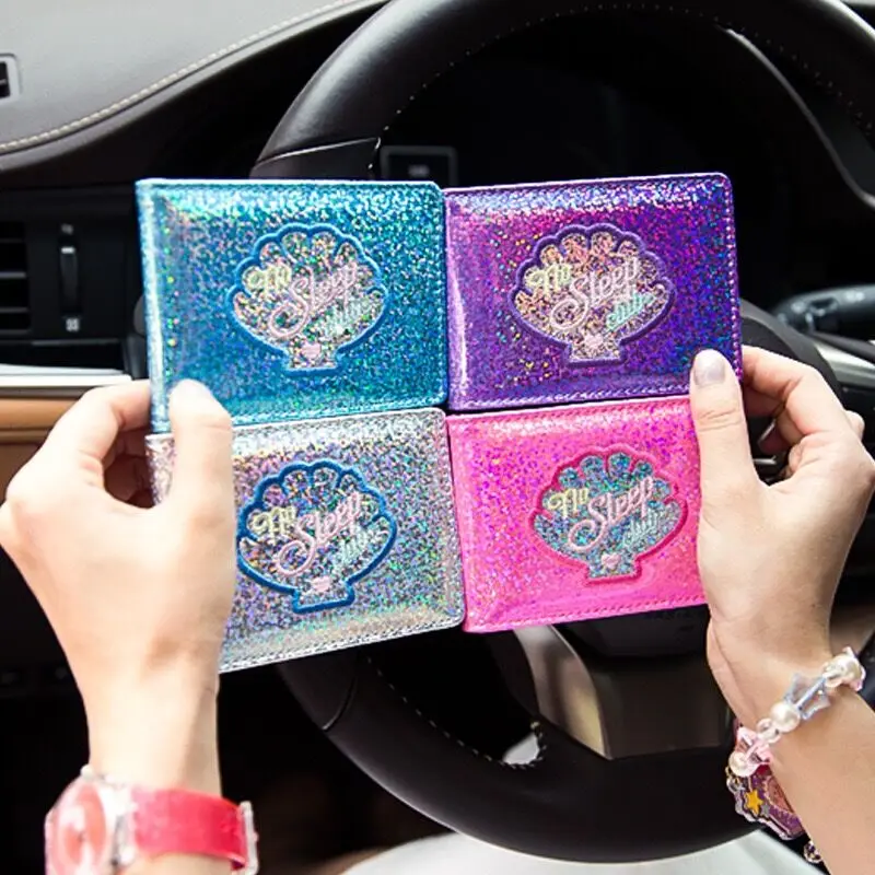 

Milkjoy Laser Card Bags ID Holders Credit Card Bentoy Driver's license bag New Embroidery Shell Harajuku Korea Driver's license