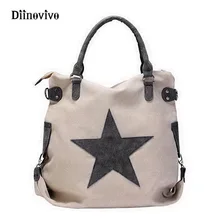 DIINOVIVO винтажная большая звезда Холщовая Сумка унисекс Повседневная многофункциональная дорожная сумка через плечо пляжные сумки WHDV0093