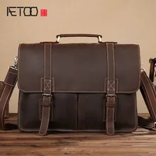 Кожа воловья кожа ретро мужские сумки crazy horse ручной коносамент сумка через плечо, портфель бизнес сумка для компьютера