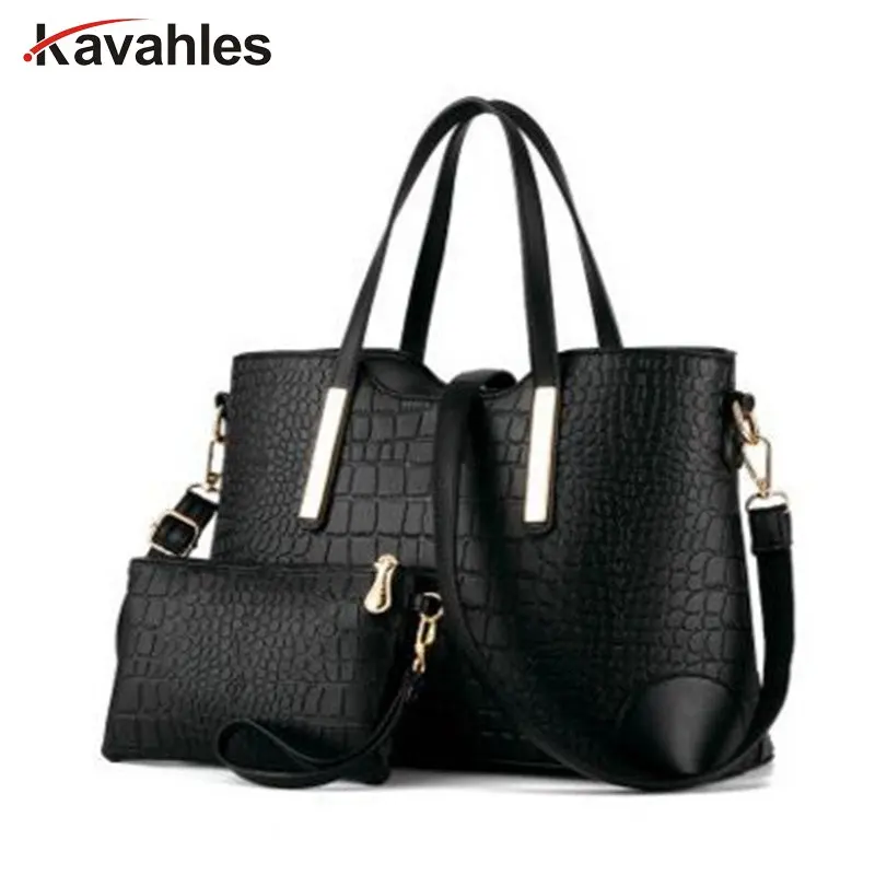 2018 women handbag leather hand bag michael crocodile