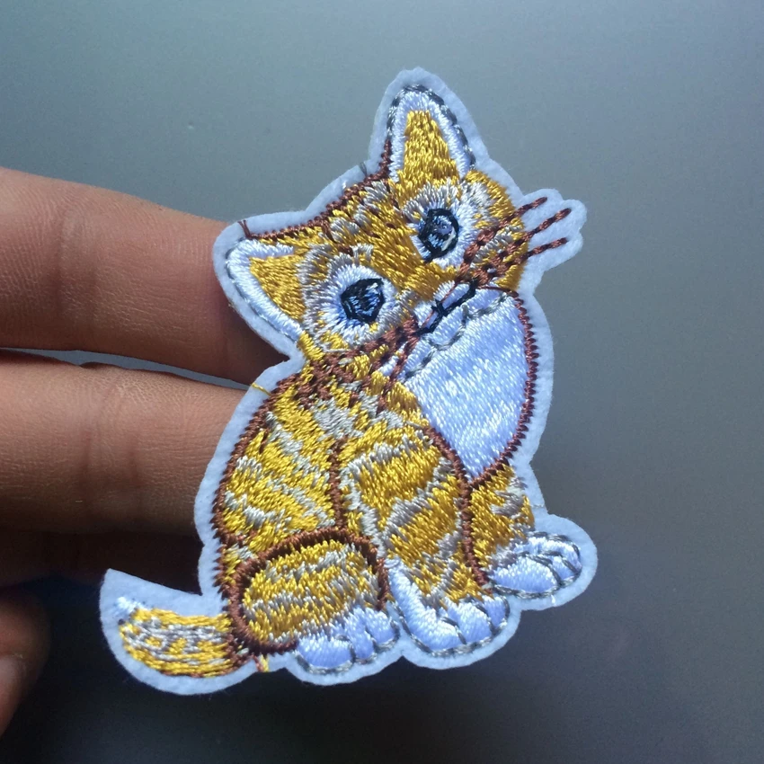 1Pcs Handsome Cat Patch For Clothing Iron On Embroidered Sew Applique