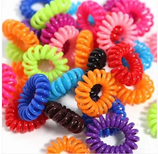 100pc Minimal Mix Styles Hair Accessories Novelty Cute Candy Color Jewelry Hair Ring Hair Rope Candy-colored Telephone Wire