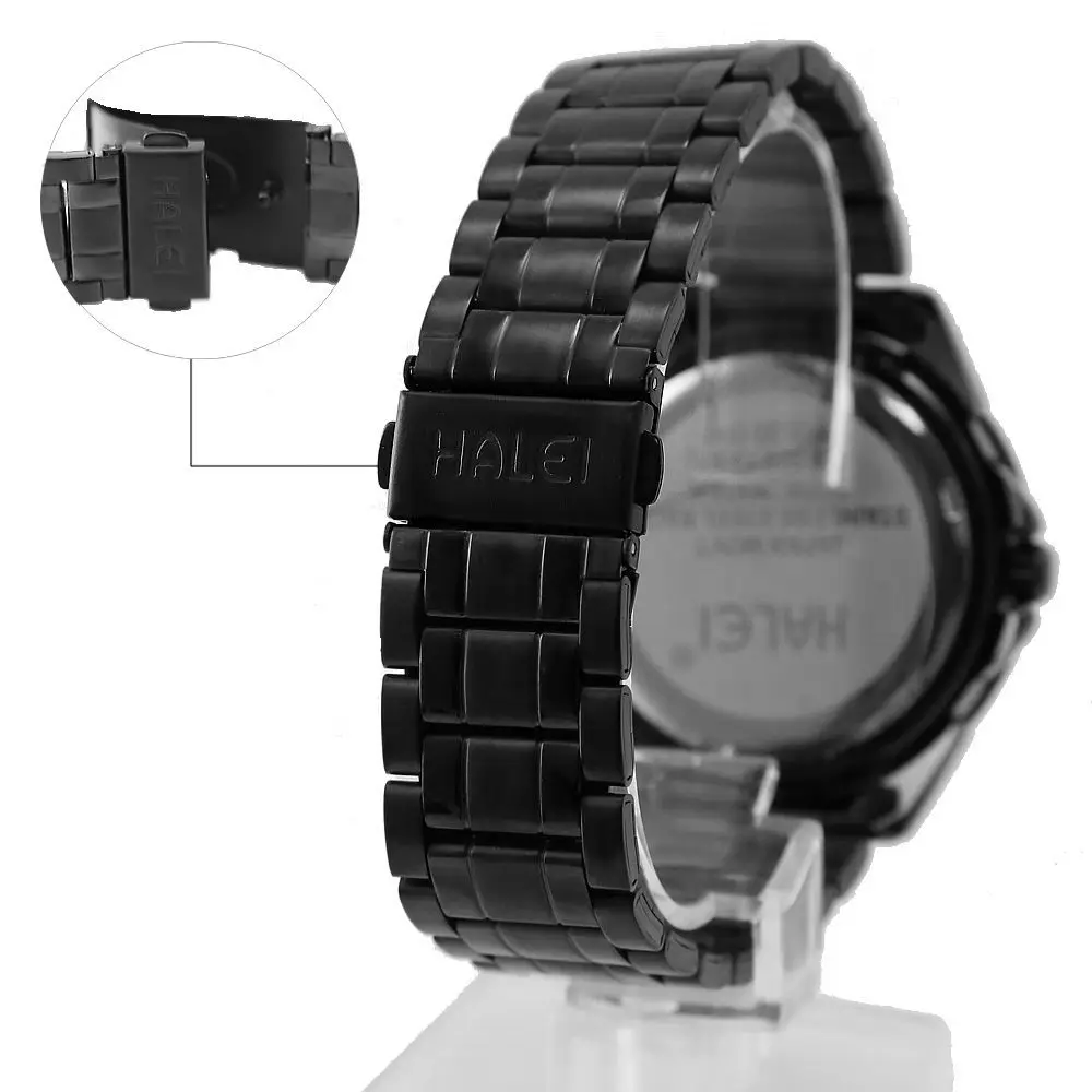Роскошные брендовые Модные Мужские Аналоговые кварцевые круглые часы Япония PC21J Move Мужские t черный браслет из нержавеющей стали черный циферблат