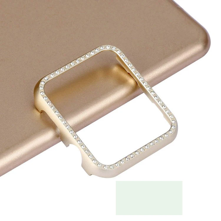 Bling Crystal Diamonds Aluminum Metal Cover for Apple Watch Case Series 4 Bumper shell 44mm 40mm for iwatch 3 2 1 Band 38mm 42mm
