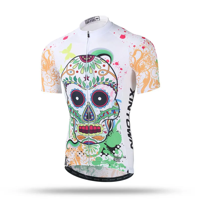 XINTOWN Мужская профессиональная команда Велоспорт Джерси велосипед с коротким рукавом трикотажные изделия футболка с рисунком "Верховая езда" топы череп