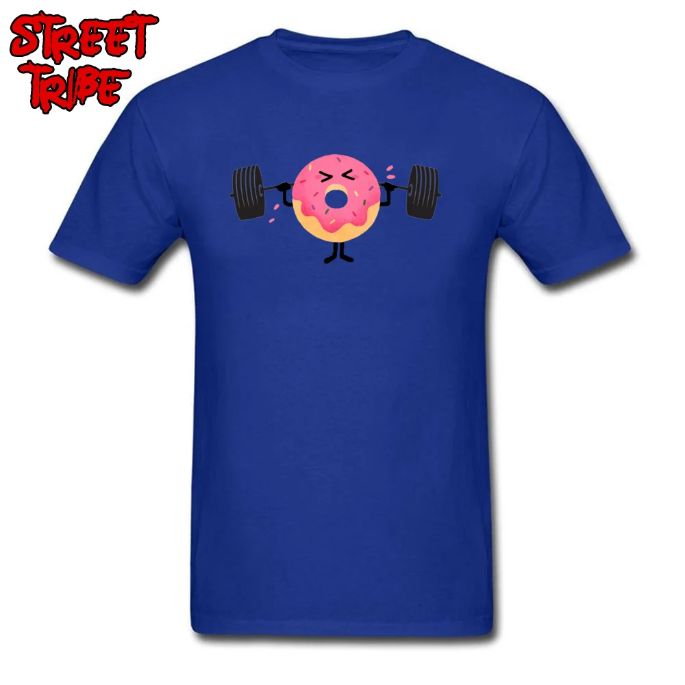 Donut Fitness Tops & Tees Fashion O Neck Printed On Short Sleeve 100% Cotton Man T Shirt Classic T Shirt Top Quality Donut Fitness blue